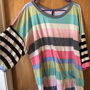 Colorful Striped Short Sleeve Tee